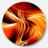 Orange Abstract Warm Fractal Design' Abstract Metal Circle Wall Art