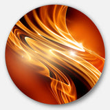 Golden Abstract Fractal Design' Large Abstract Metal Circle Wall Art