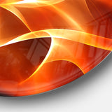 Orange 3d Abstract Fractal Waves' Contemporary Abstract Wall Art