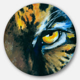 Ferocious Eye of Tiger' Ultra Vibrant Abstract Metal Circle Wall Art