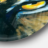 Ferocious Eye of Tiger' Ultra Vibrant Abstract Metal Circle Wall Art