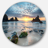 Beautiful Porthcothan Bay' Disc Large Seashore Metal Circle Wall Art