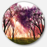 Cherry Blossoms Japan Garden' Disc Landscape Metal Circle Wall Art