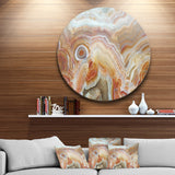 Strips and Ovals on Agate' Disc Abstract Metal Circle Wall Art Print