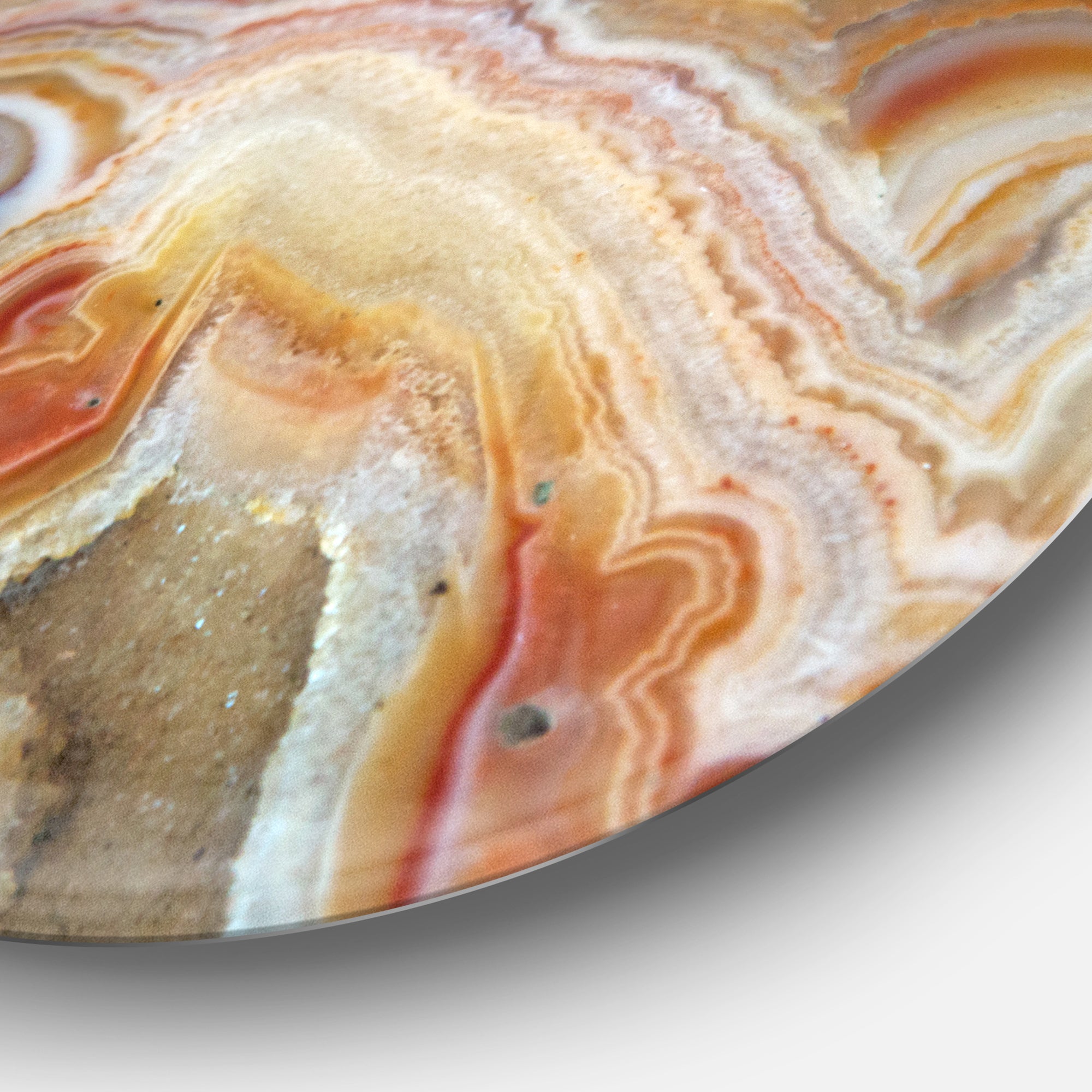 Strips and Ovals on Agate' Disc Abstract Metal Circle Wall Art Print