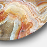 Strips and Ovals on Agate' Disc Abstract Metal Circle Wall Art Print
