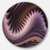Purple Waves Fractal Wall Art' Abstract Metal Circle Wall Art Print