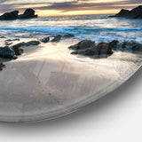 Beautiful Porthcothan Bay' Seashore Metal Circle Wall Art