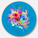 Summer Colorful Flowers on Blue' Extra Large Floral Wall Art