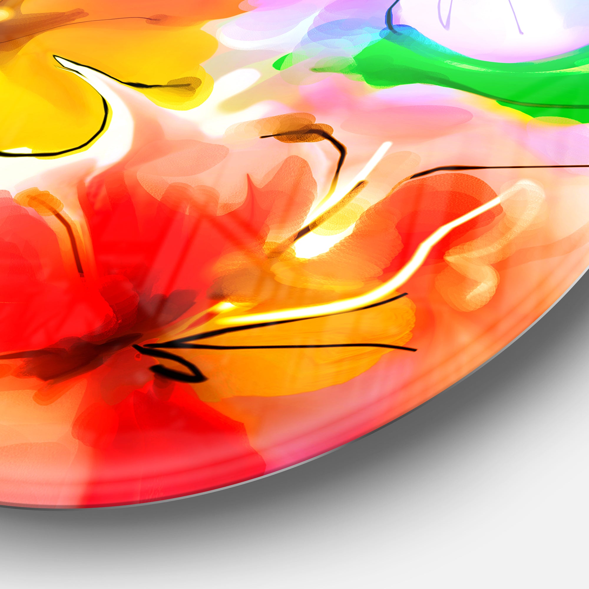 Bunch of Colorful Flowers Sketch' Extra Large Floral Wall Art