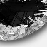 Abstract Broken Wall 3D Design' Abstract Round Circle Metal Wall Art