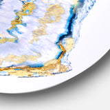 Designart 'Golden Blue Agate' Glam Round Circle Metal Wall Decor Panel