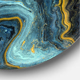 Designart 'Agathe Ripple Golden Rivers' Modern Round Circle Metal Wall Decor Panel