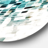 Designart 'Geometric Blue Spots II' Modern Round Circle Metal Wall Decor Panel