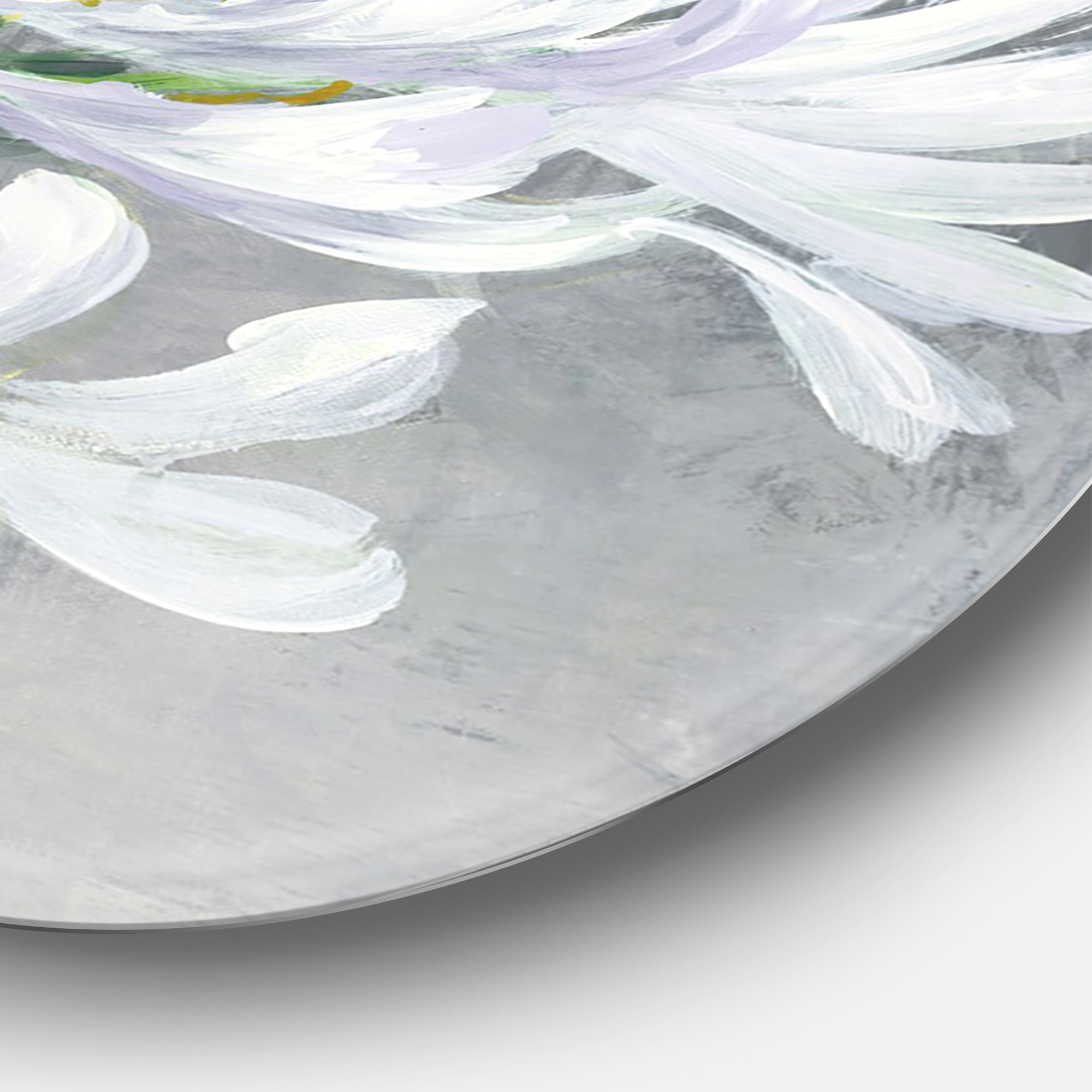 Designart 'Flower Cleome Splash I' Farmhouse Metal Circle Wall Art