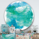 Designart 'Sea Glass' Farmhouse Metal Circle Wall Art