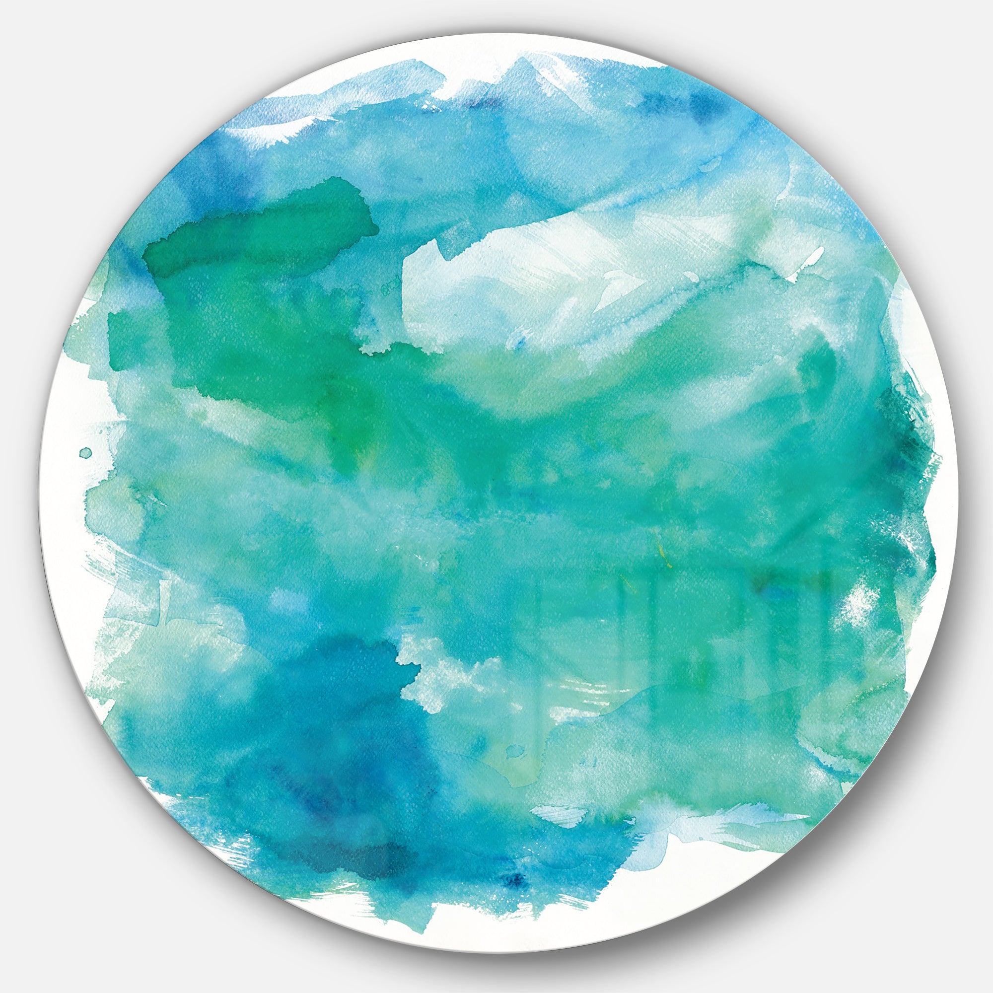 Designart 'Sea Glass' Farmhouse Metal Circle Wall Art