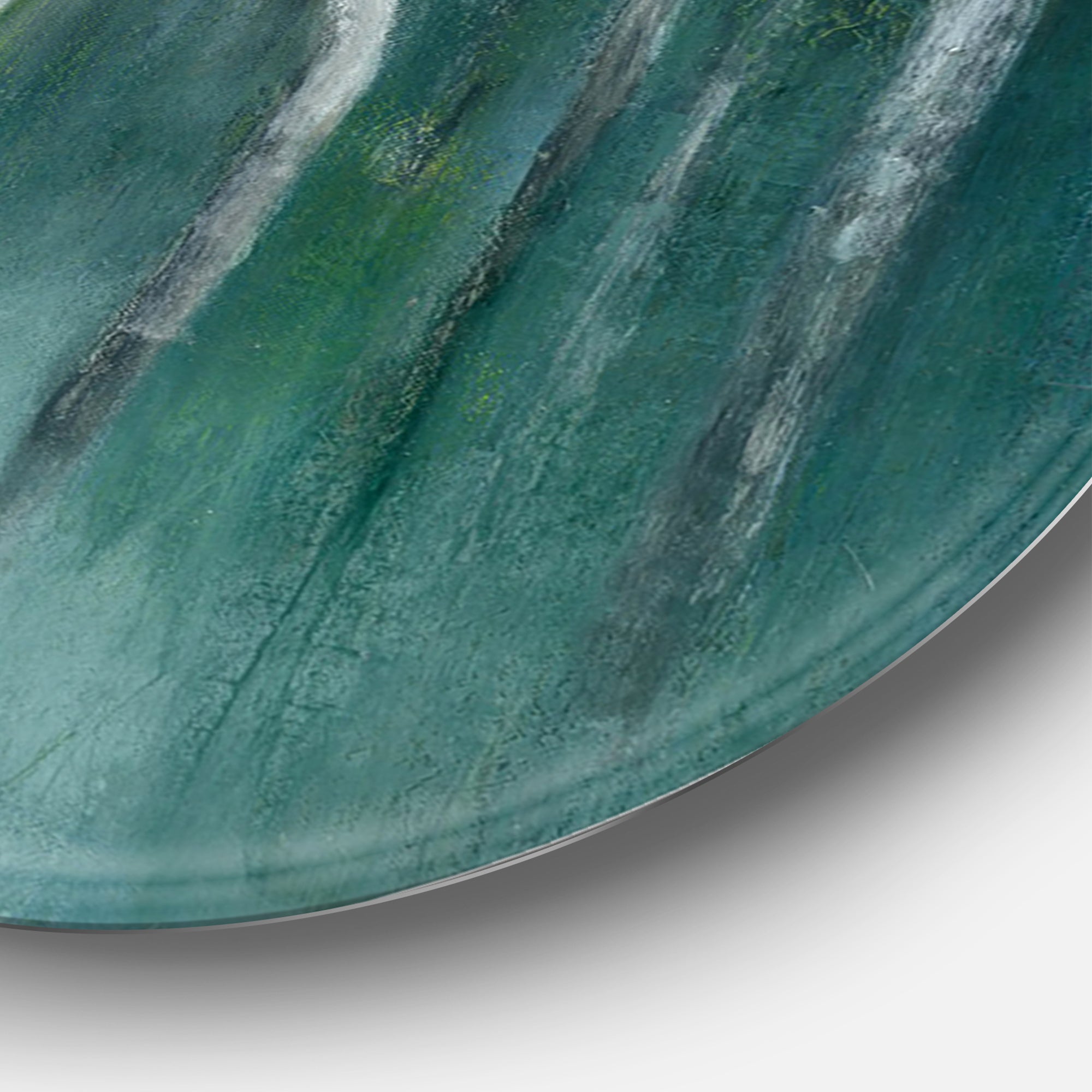 Designart 'Green Forest Dream' Farmhouse Metal Circle Wall Art