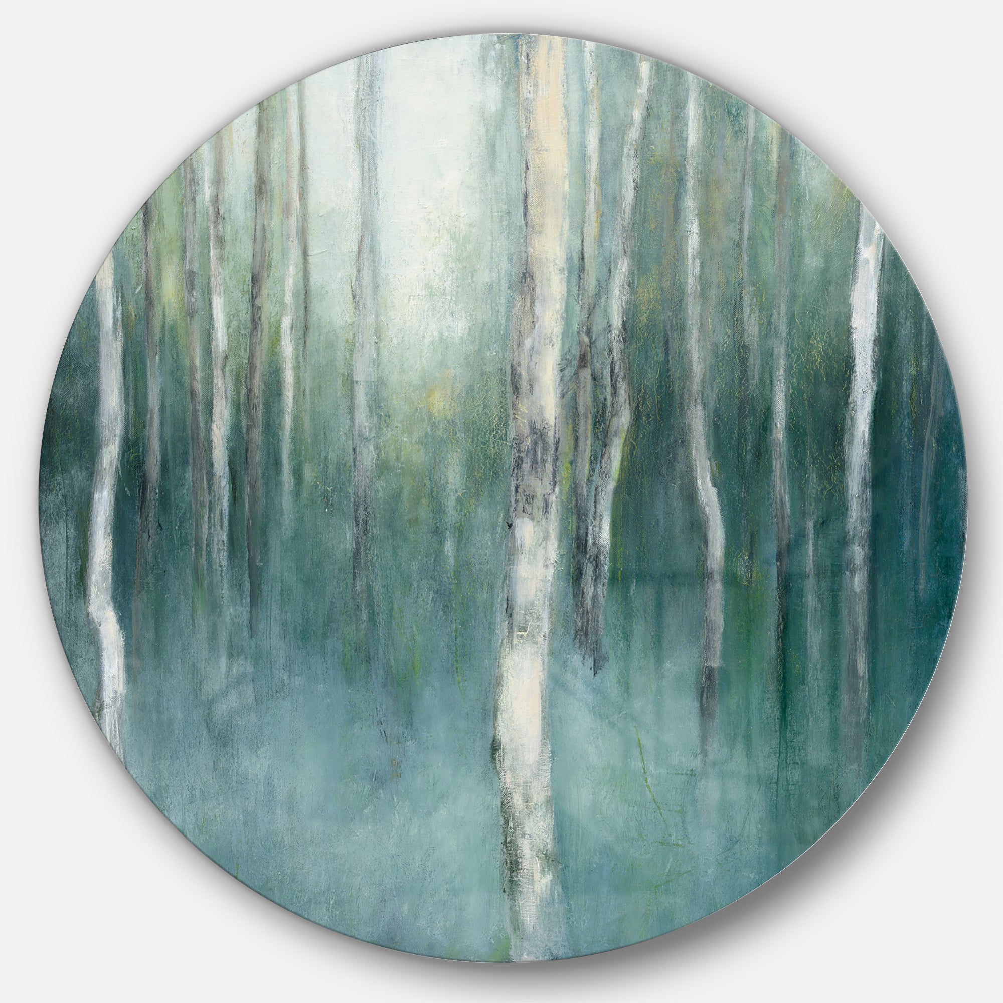 Designart 'Green Forest Dream' Farmhouse Metal Circle Wall Art