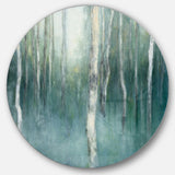 Designart 'Green Forest Dream' Farmhouse Metal Circle Wall Art
