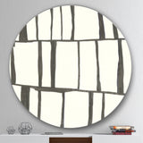 Designart 'minimalist black and white I' Geometric Metal Circle Wall Art