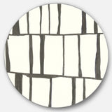 Designart 'minimalist black and white I' Geometric Metal Circle Wall Art