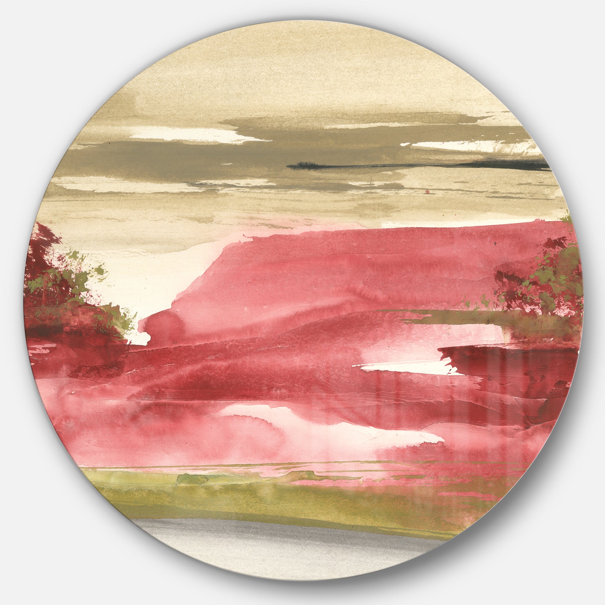 Designart 'Red Rock I' Traditional Metal Circle Wall Art