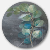 Designart 'Fresh leaves II' Farmhouse Metal Circle Wall Art
