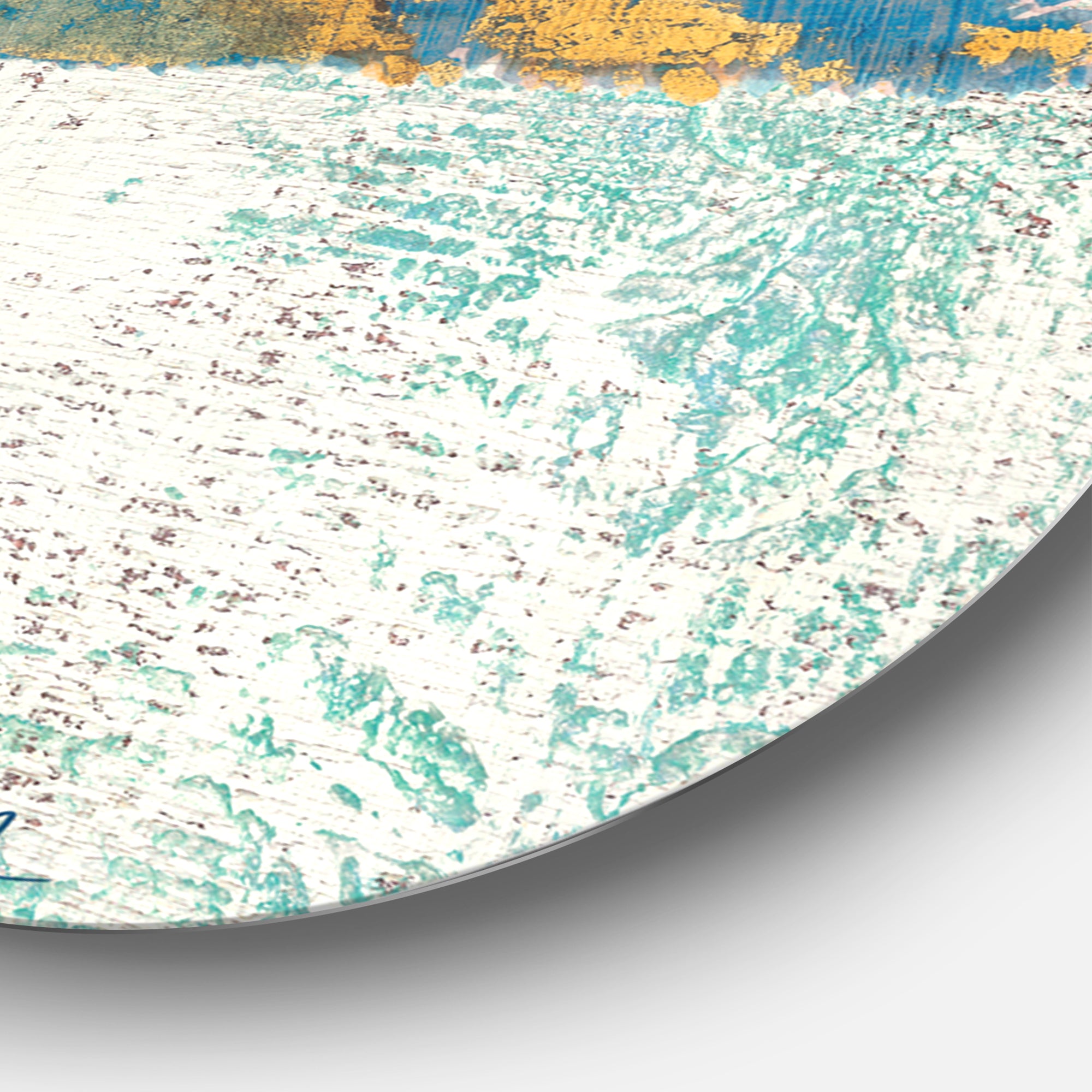 Designart 'Coastal Pastel seashells III' Nautical & Coastal Metal Circle Wall Art