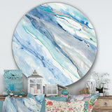 Designart 'Blue Silver Spring II' Farmhouse Metal Circle Wall Art