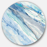Designart 'Blue Silver Spring II' Farmhouse Metal Circle Wall Art