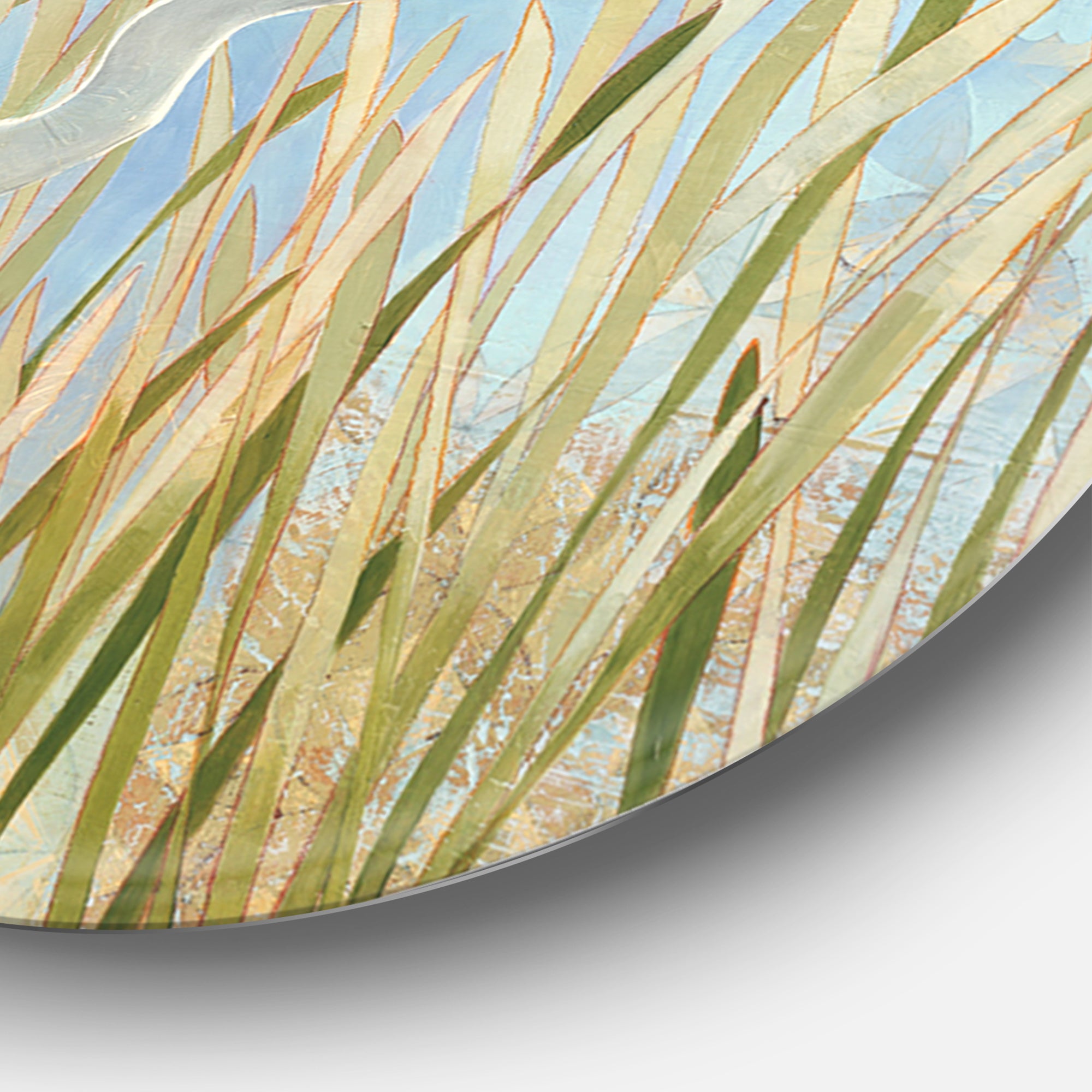 Designart 'Snowy Egret in Flight vII' Farmhouse Metal Circle Wall Art
