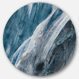 Designart 'Splash Blue Indigo' Geometric Metal Circle Wall Art