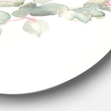 Designart 'Eucalyptus leaves II' Farmhouse Metal Circle Wall Art