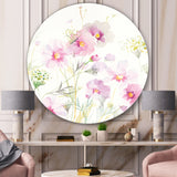 Designart 'Shabby Flower IV' Shabby Chic Metal Circle Wall Art
