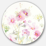 Designart 'Shabby Flower IV' Shabby Chic Metal Circle Wall Art
