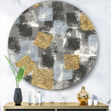 Designart 'Gold Glamour Squares II' Glam Metal Circle Wall Art
