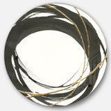 Designart 'Gold Glamour Circle II' Geometric Metal Circle Wall Art