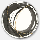 Designart 'Gold Glamour Circle IV' Geometric Metal Circle Wall Art