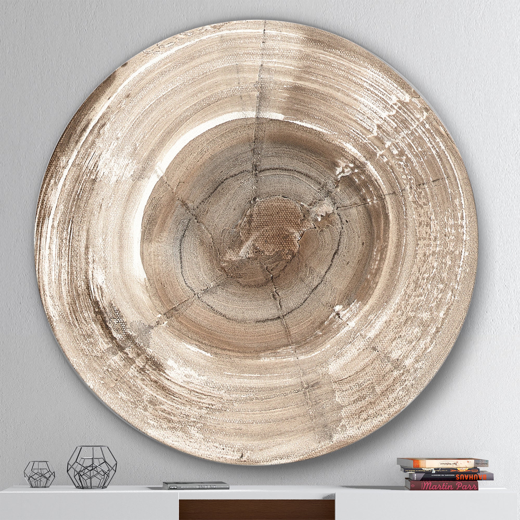 Designart 'Circle natural elements I' Geometric Metal Circle Wall Art