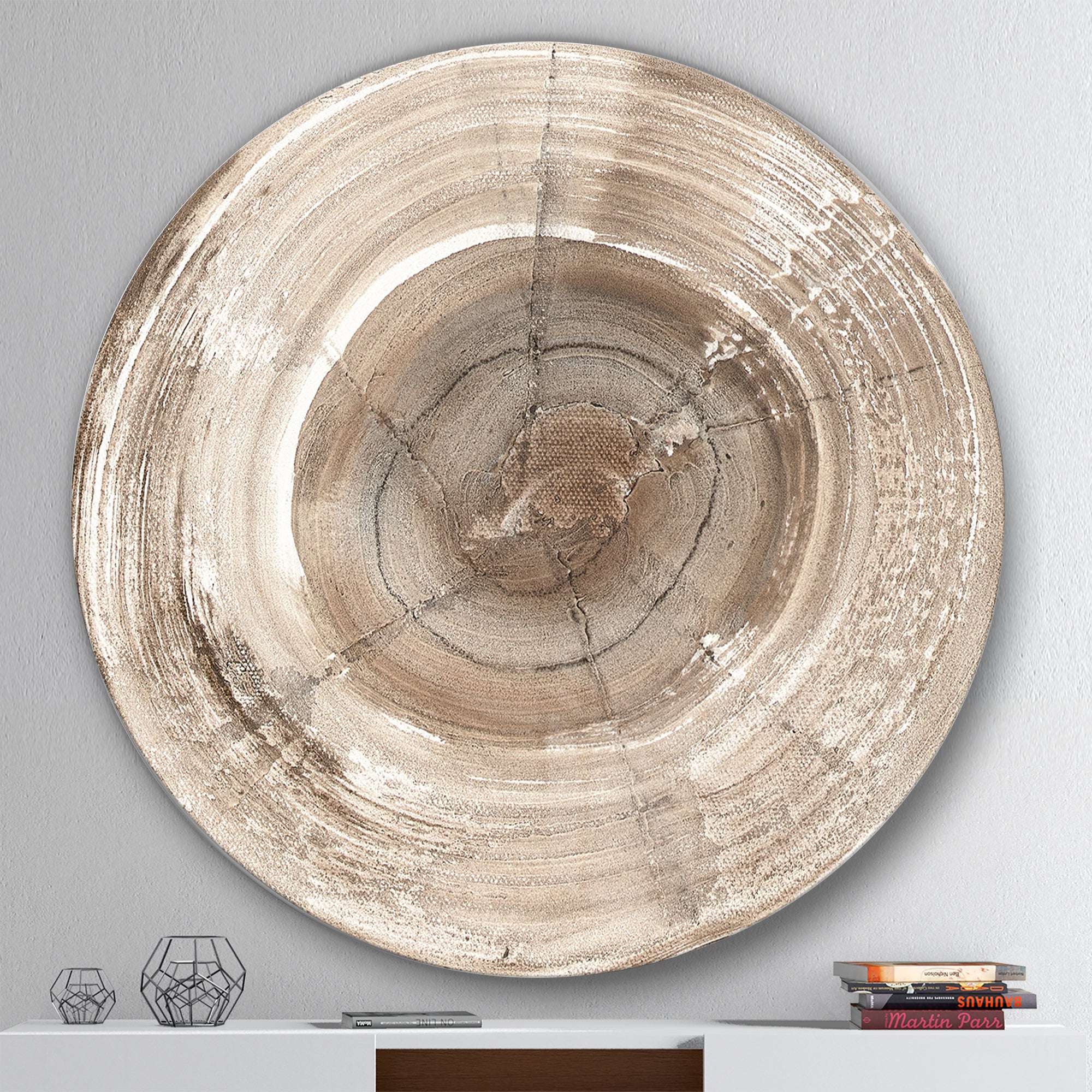Designart 'Circle natural elements II' Geometric Metal Circle Wall Art