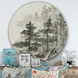 Designart 'Asian Forest' Farmhouse Metal Circle Wall Art