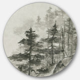 Designart 'Asian Forest' Farmhouse Metal Circle Wall Art