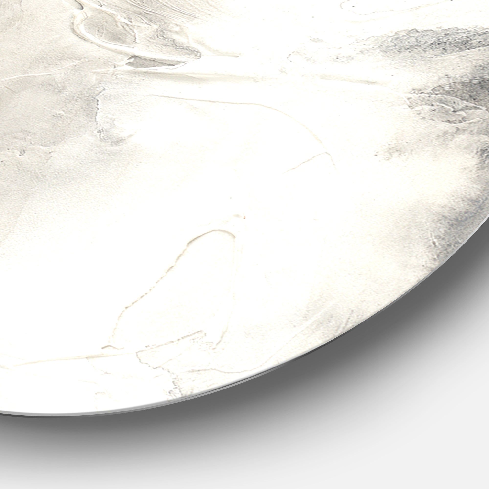 Designart 'Gray Circles I' Geometric Metal Circle Wall Art