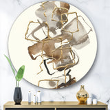 Designart 'Gold Glam Squares III' Glam Metal Circle Wall Art