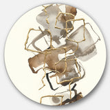Designart 'Gold Glam Squares III' Glam Metal Circle Wall Art