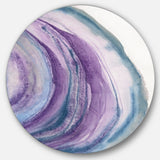 Designart 'Watercolor Geode I' Geometric Metal Circle Wall Art
