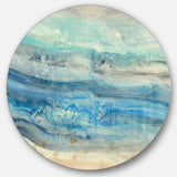 Designart 'Ocean Mineral Waves' Nautical & Coastal Metal Circle Wall Art
