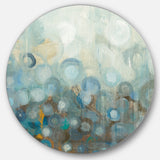 Designart 'Blue and Bronze Dots on Glass II' Geometric Metal Circle Wall Art