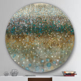Designart 'Brown Rain' Geometric Metal Circle Wall Art